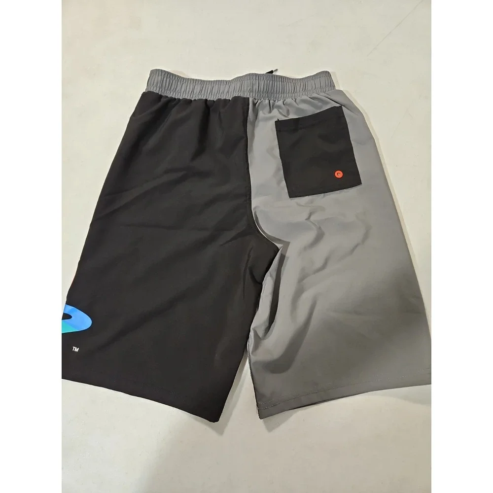 Playstation Swim Trunks Youth XL 14/16 Gray/BlackColorblock Logo Mesh Lining(328
